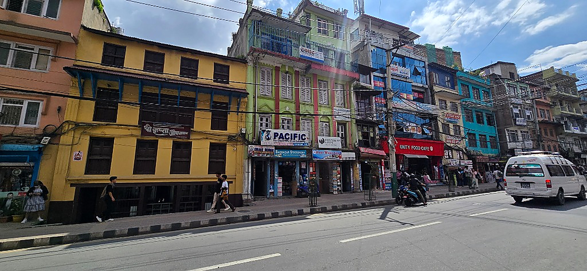 Bagbazar street approach to the Shree Krishna Aushadhalaya building